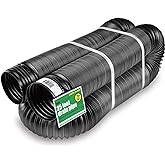 Flex-Drain 51110 Flexible/Expandable Landscaping Drain Pipe, Solid, 4-Inch by 25-Feet
