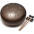 Lronbird Steel Tongue Drum, 6 Inch 8 Notes Musical Instruments, Rain Drum for Outside, Gifts for Family Friends (Bronze)