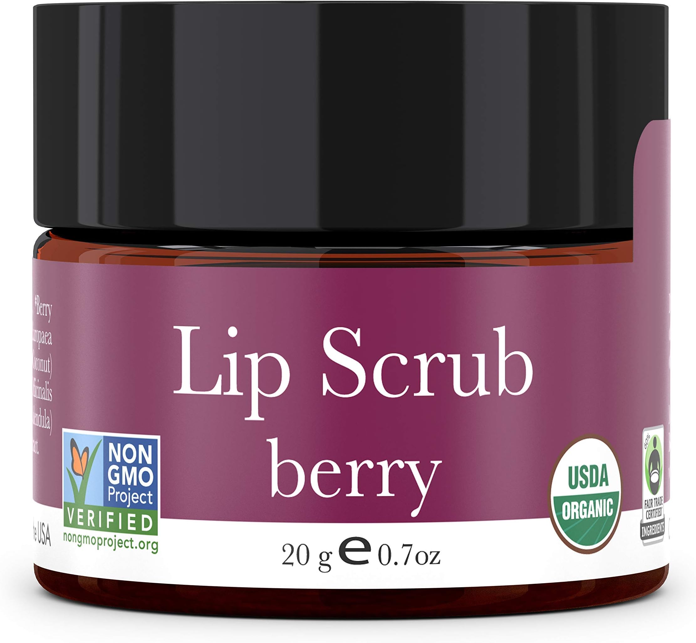 Organic Lip Scrub - Berry Sugar Scrub, Lip Scrubs Exfoliator & Moisturizer, Lip Care Exfoliating Scrub and Lip Moisturizer for Chapped Lips, Lip Repair for Soft Lips, Best Gift or Stocking Stuffer