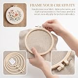 LAMXD 4Pcs Embroidery Hoop Set 3.5 4.7 6.2 8 inch with Gold Eye Needles view 3