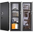 Langger Biometric Wall Safe, Hidden Fingerprint Security Long Wall Safe for Valuables, Rifle Shotgun Handguns, In Wall Safe Between Studs (4"D x 15"W x 45"H)