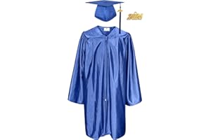 GradPlaza Shiny Preschool Graduation Gown and Cap for Kids 2024 2025 Tassel Kindergarten Graduation Gown
