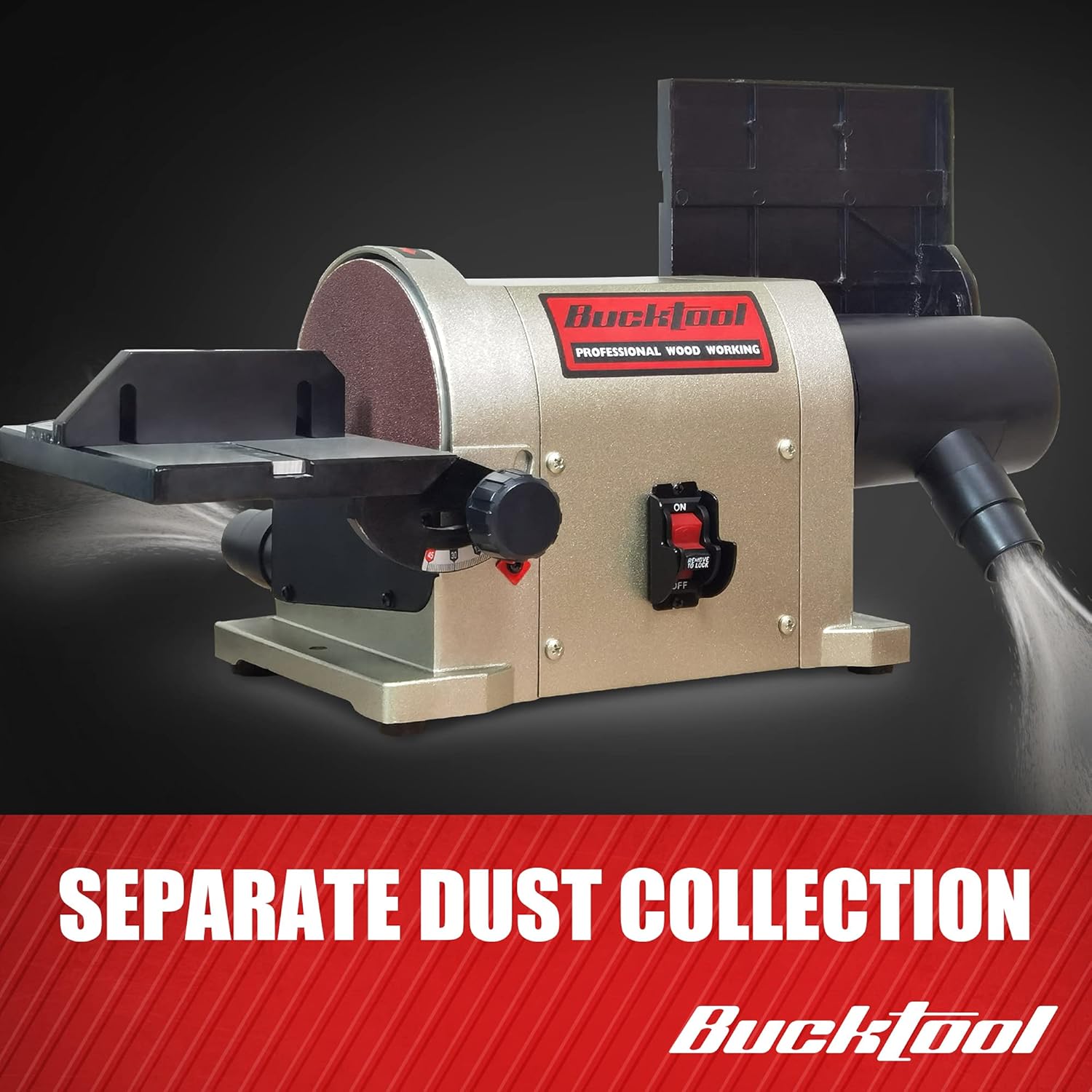 BUCKTOOL Belt Disc Sander 4 in x 36 in Belt and 6 in Disc Sander with 3/4HP Direct-drive Motor and Portable Al Base, BD4603 Upgraded Model - - 