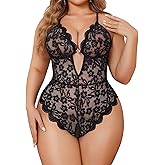 Avidlove Women Plus Size Lingerie Lace Teddy Deep V Lingerie Bodysuit One Piece Babydoll 14-22 Plus