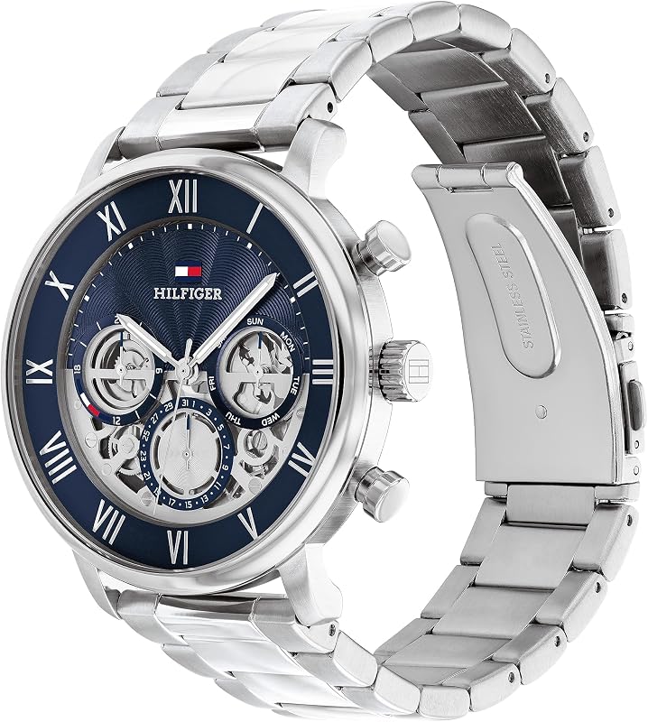 Multi Zifferblatt Quarz Uhr für Herren mit Silbernes Edelstahlarmband - 1710569 — Foto 2 von 5