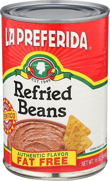 LA PREFERIDA REFRIED BEANS, FAT FREE, 16 OZ