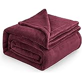 Bedsure GentleSoft Burgundy Red Fleece Blanket King Size - 280GSM Throw Blankets for Couch,Sofa,Bed, Soft Lightweight Plush Cozy Throws for Toddlers