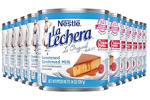 Nestlé La Lechera Sweetened Condensed Milk, Shelf Stable Evaporated Milk Canned, 12 Pack