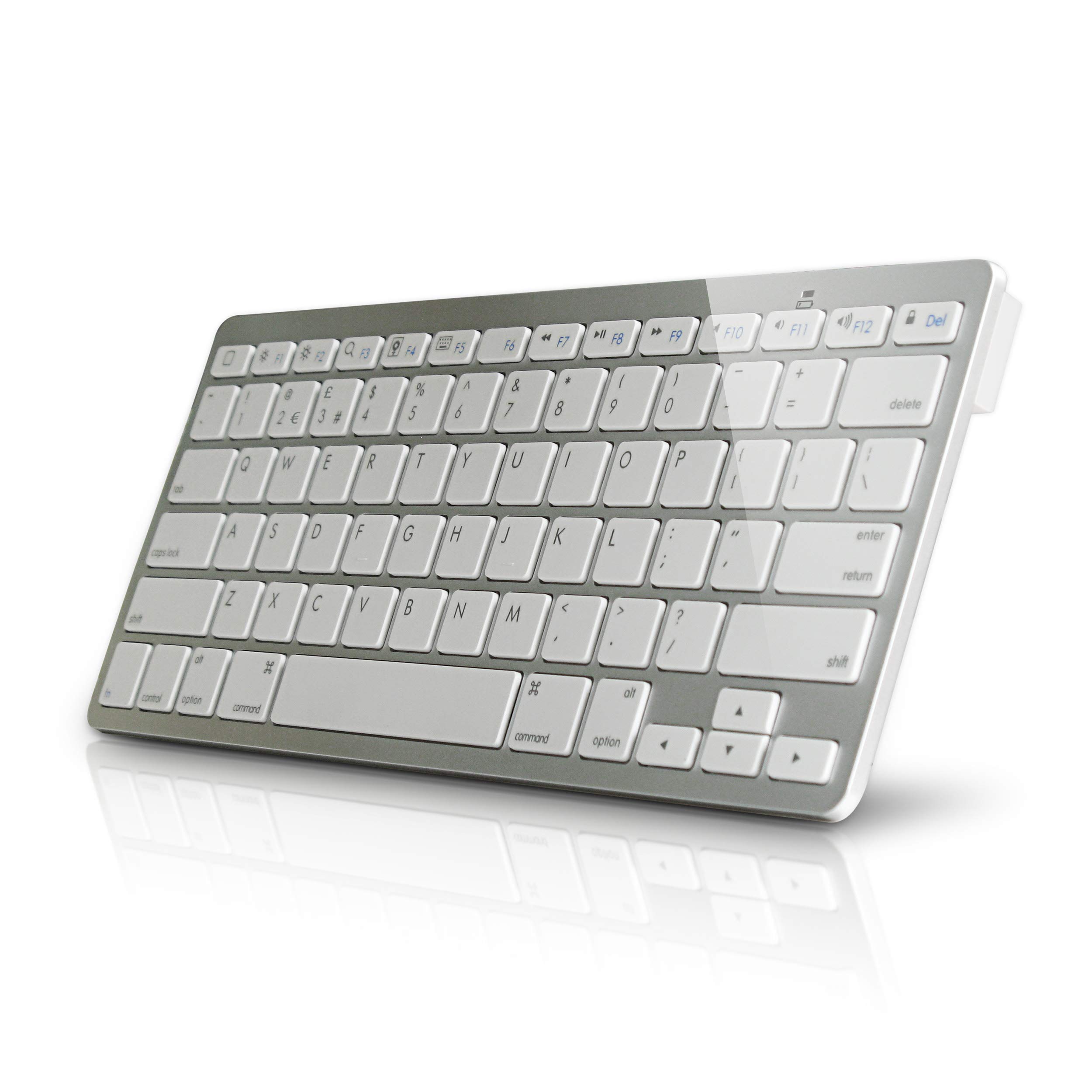 LMS Data DYNA - BT- S Compact Bluetooth Keyboard For Mac and Windows 3.0 Edition Ultra-Thin Low Profile Computer Keyboard- 78 Scissor Switch Keys Wireless Bluetooth Keyboard (Silver)