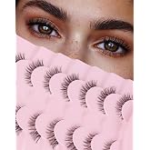Wispy Lashes Natural Look Fake Eyelashes Natural Lashes False Eyelashes Wispy Fake Lashes Natural Eyelashes Clear Band Lashes UP20