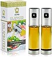 Glass Spray Bottle Oil Sprayer Set - Refillable, Food-safe Oil Spray Kitchen Set of 2 - Perfect Olive Oil Sprayer for Roasting & Grilling - 100ml Bottle 2-Pack - Refill Funnel, Cleaning Brush Included