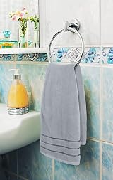 Utopia Towels 8-Piece Luxury Towel Set 500 GSM Viscose Stripe Cool Grey view 4
