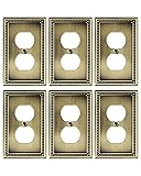 TREEWELL 6-Pack Duplex Outlet Cover Plate, Antique
