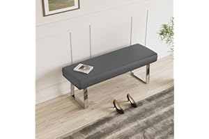 jiexi Bedroom Bench Bed end upholstered Bench Indoor Corner Small Bench, with Metal Legs,for Kitchen entryway Dining Room and Living Room Window, Plant Bench, Footstool