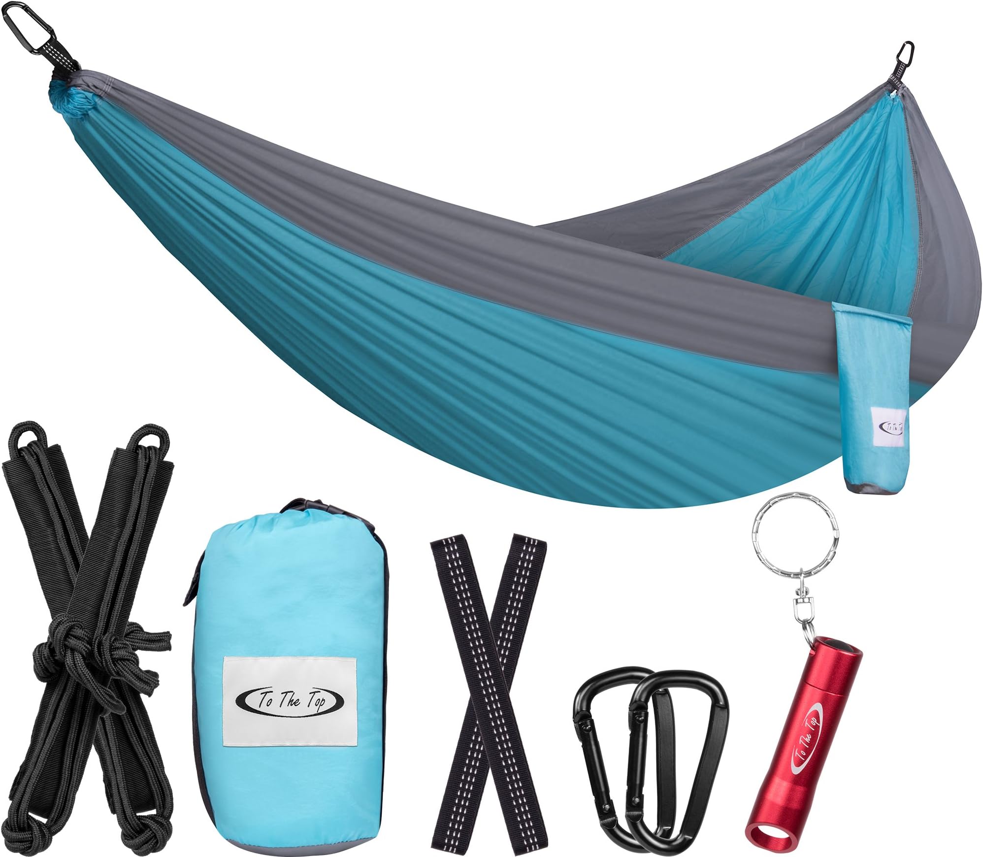 ToTheTop Camping Hammock Outdoor, Hiking, Backpacking, Yard Beach, Lightweight, Compact, Double Size, Portable Breathable Parachute Nylon Hammocks Gear