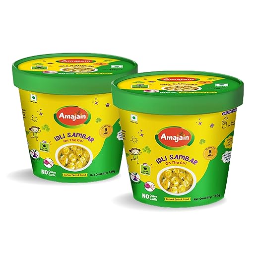AMAJAIN Instant Idli Sambar Jar, 140g (Pack of 2)
