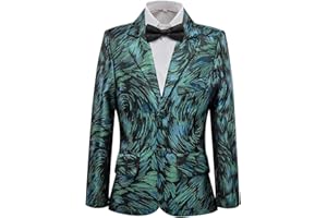 HUEZOE Boys Formal Suit Blazer Two-Button Jacket Coat for Kids School