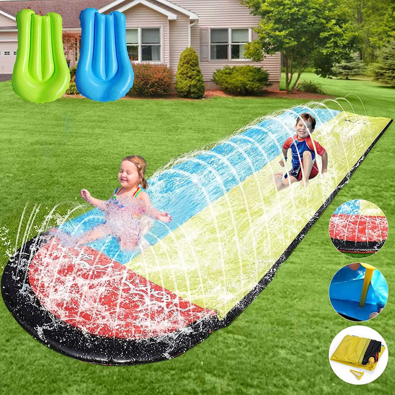 EPROSMIN Water Slides for Kids Backyard - 15.75ft Slip and Slide for Kids Water Slide,Outdoor Water Toys for Kids Slide,Inflatable Water Slide for Big Kids and Adults: Toys & Games