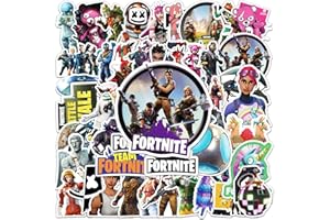 CHRISK 50 PCS Games Cartoon Stickers, Anime Stickers Waterproof Vinyl Cute Stickers for Laptop Guitar Water Bottle Luggage Bike Fashion Decals for Kids Teen Girls Adults(Fortnite-50)