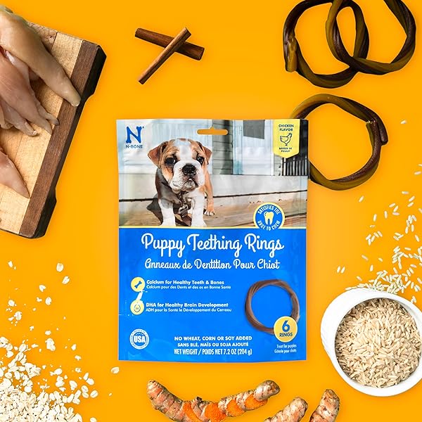 N-BONE PUPPY TEETHING RING CHICKEN FLAVOR (1 PACK OF 6 RINGS) (113048)