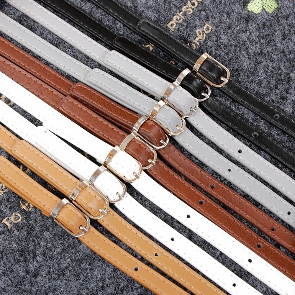 RAYNAG Adjustable Leather Shoulder Straps Replacement, Crossbody Purse Handbag Strap Replacement with Silver Clasp, Grey