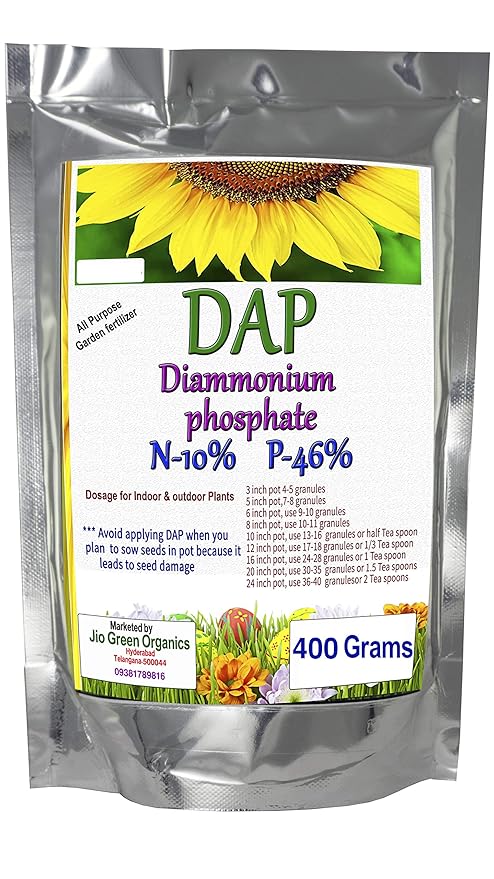 Jio Green garden Store Di-Ammonium Phosphate Fertilizer, 400 gm