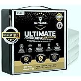MATTSHIELD Ultimate 3-Piece Kit - Bed Bug-Proof Mattress Cover Full Size 100% Cotton Top + 2 Pillow Protectors with Zipper - 6 Sided Waterproof Encasement, Total Defense Kit