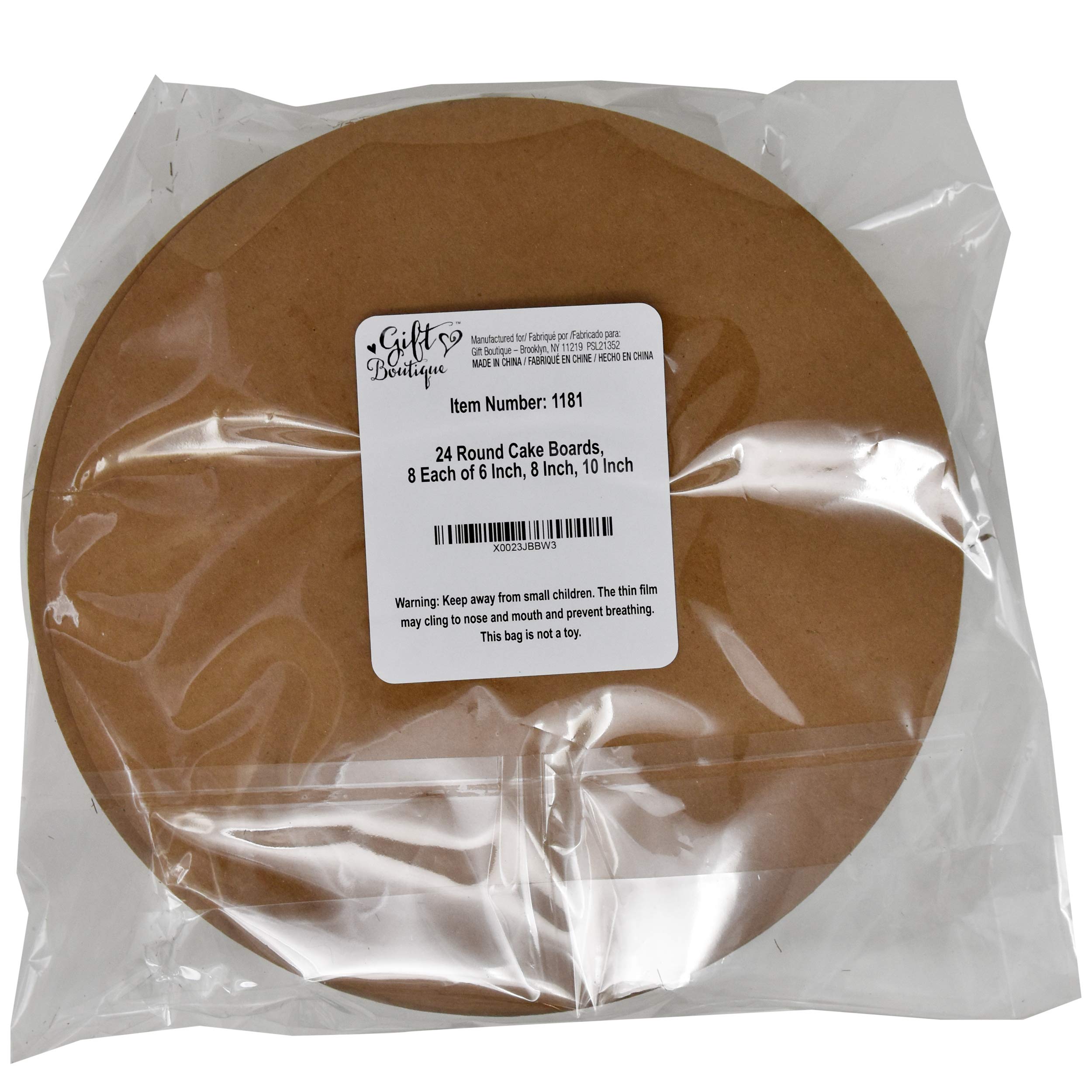 24 Cake Board Rounds White Circle Cardboard Base Holders