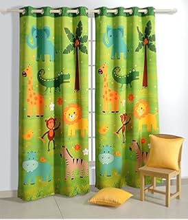 Amazon Com Shalinindia Jungle Animals Door Curtains Set Of 2