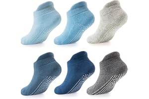 LA ACTIVE Non Slip Grip Ankle Boys and Girls Socks with Non Skid for Babies Toddlers and Kids Back to School