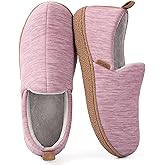 LongBay Women's Memory Foam House Shoes Cozy Brushed Jersey Slippers for Indoor Outdoor