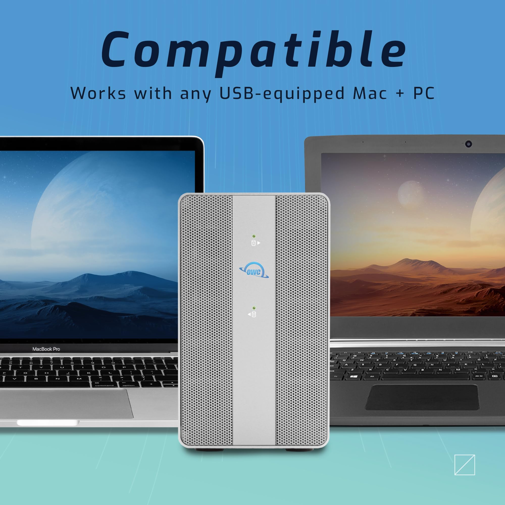 OWC 32TB Mercury Elite Pro Dual USB-C/Thunderbolt 3 External Raid Storage Enclosure with 3Port HUB for Mac and PC