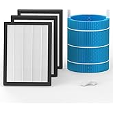 Togameoy DH3i Replacement Filter Compatible with Blueair 2-in-1 Purify + Humidify Air Purifier and Humidifier, DH3i Filters (3 Particle Filters + 1 Wick Filter +2 Sponges)