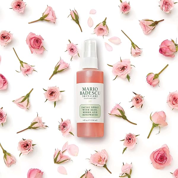MARIO BADESCU FACIAL SPRAY WITH ALOE, HERBS AND ROSE WATER FOR ALL SKIN TYPES, FACE MIST THAT HYDRATES, REJUVENATES & CLARIFIES, 8 FL OZ