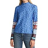 synound Women's Waffle Knit Tops Thumb Hole Floral Cuffs Long Sleeve Shirts Casual Crew Neck Slim Fit Pullover Shirts