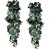 RECUTMS Flowers Artificial Hanging Plants 2PCS 3.3Ft Rose Vine for Home Room Garden Wedding Indoor Outdoor Decoration (Black)