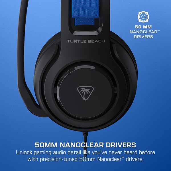 TURTLE BEACH ATLAS 200 WIRED GAMING HEADSET OFFICIALLY LICENSED FOR PLAYSTATION, PS5, PS4-50MM NANOCLEAR DRIVERS, FLIP-TO-MUTE MIC, MEMORY FOAM CUSHIONS, FLOATING HEADBAND – BLACK