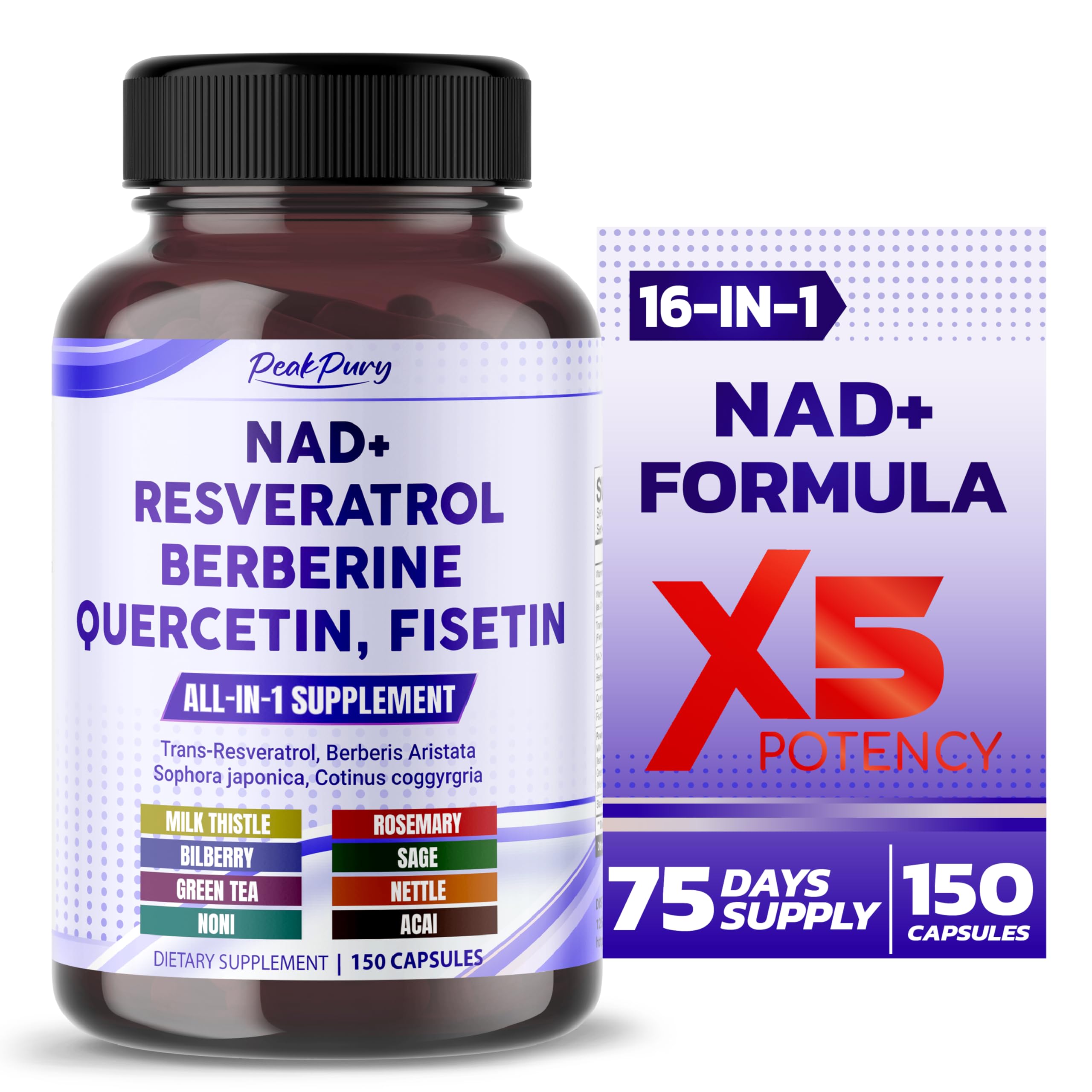 NAD+ Resveratrol Berberine Quercetin Fisetin