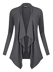 Urban CoCo Women's Drape Front Open Cardigan Long