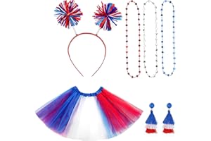 HICARER Women Costume Accessories Set Tutu Skirt Headbopper Tassel Earrings Bead Necklace Party Accessories
