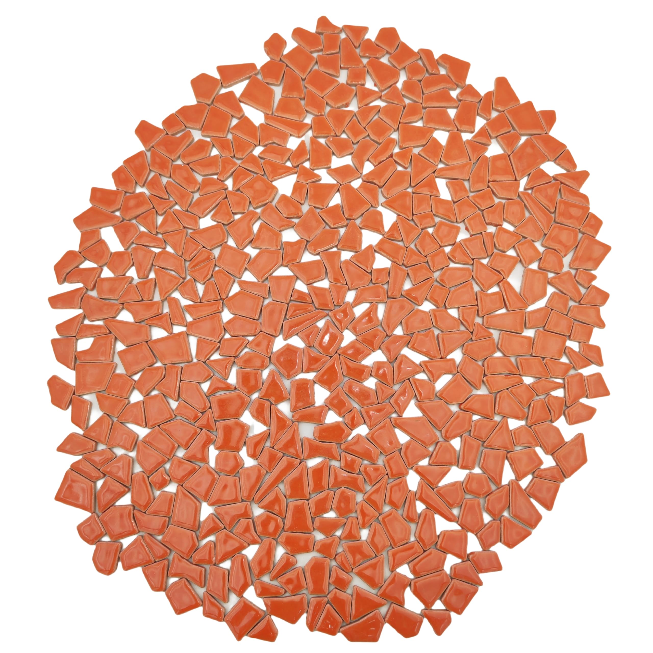 Photo 1 of 1.1LB Irregular Ceramics Mosaic Tiles, Mosaic Pieces Stones for DIY Mosaic Making Craft Hobby Arts Home Wall Decoration (Tangerine)