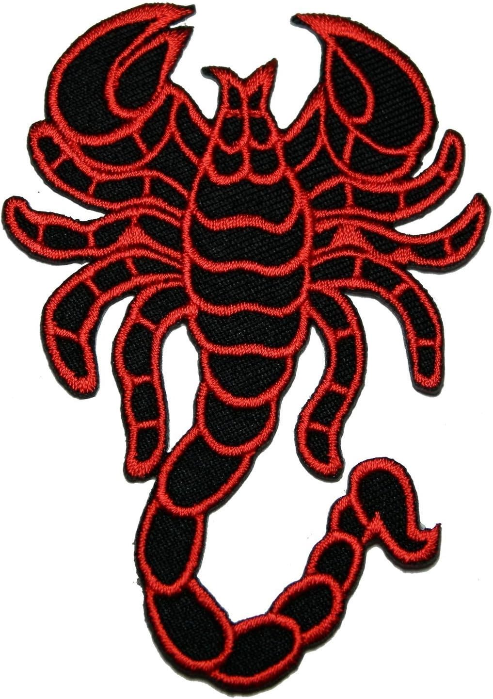 Scorpions Patches 6.5x9.5 cm (red&Black) Iron on Patch/Embroidered Patch This Appliques are Great for T-Shirt, Hat, Jean,Jacket, Backpacks.