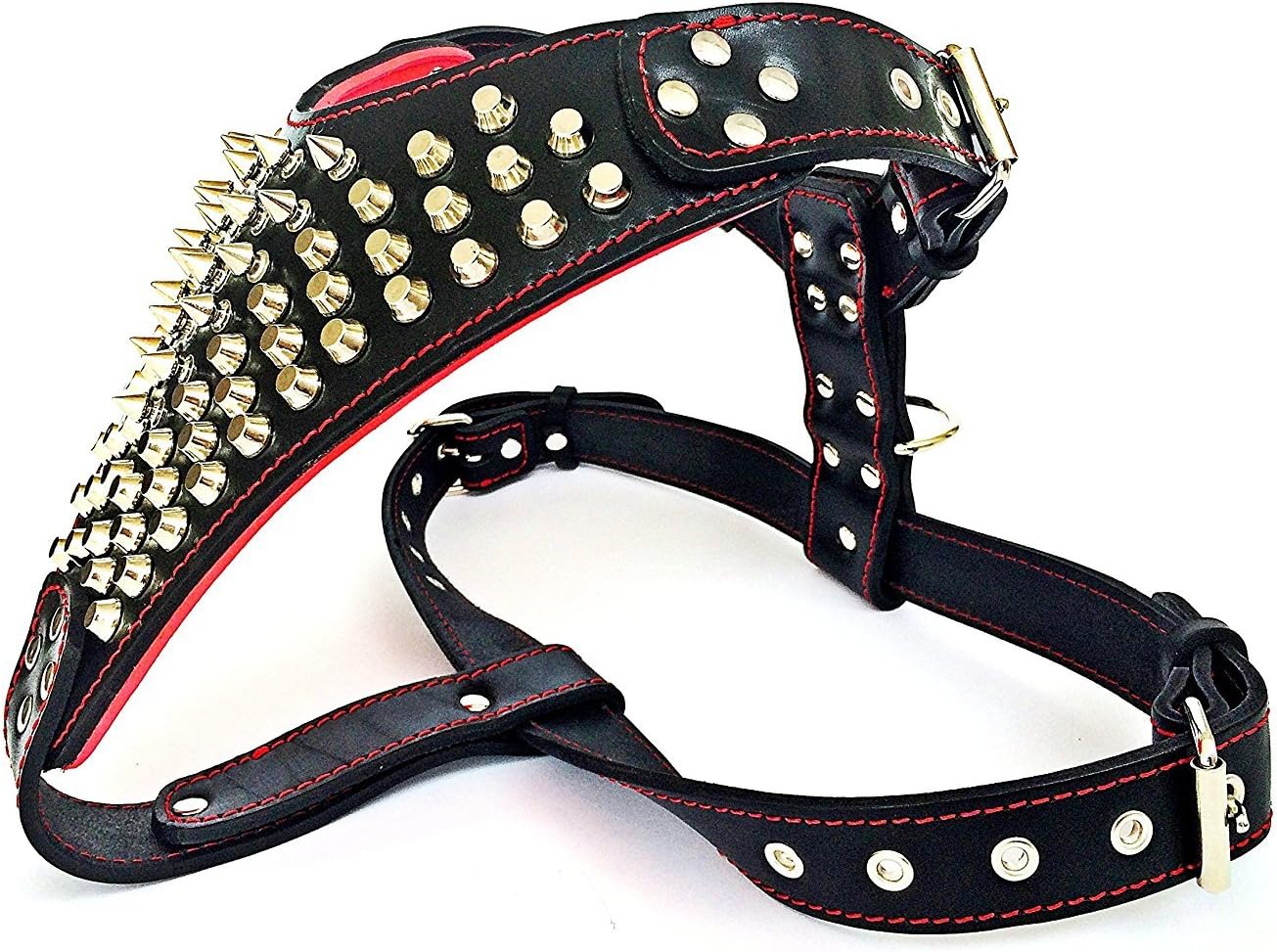 Bestia "Gladiator Genuine Leather Dog Harness, Large Breeds, Cane Corso, Rottweiler, Boxer, Presa, Bullmastiff, Dogo, 100% Leather, Spiked & Studded. Hand Made