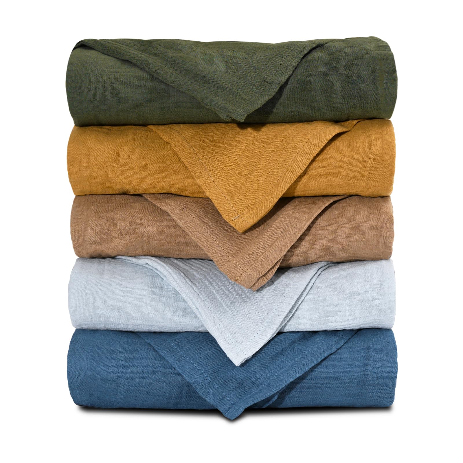 Muslin Cloths for Baby Muslin Squares Swaddle Blankets, Neutral Receiving Blanket Swaddling for Newborn Boys and Girls, 5 Pack Breathable and Skin-Friendly Swaddle Wrap for Infant Baby LMF5004