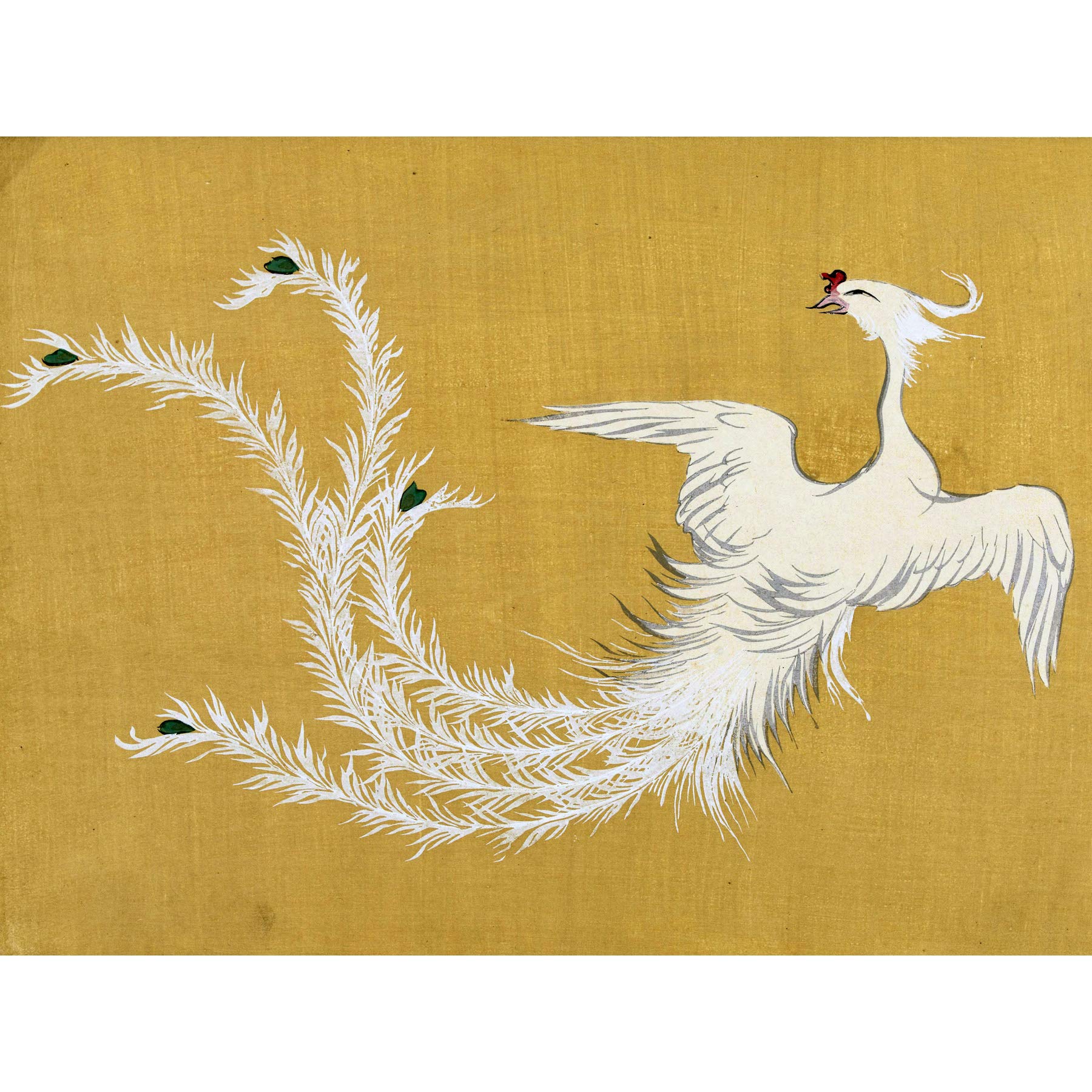 Artery8 Kamisaka Sekka White Phoenix Bird Japanese Painting Premium Wall Art Canvas Print 18X24 Inch
