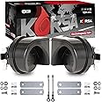 KORSA Car Horns, 12V High & Low Tone Horn Set, Upgraded Ultra-Loud Car Horns - Universal Fit - Super Loud Electric Snail Horn for Trucks, Cars, Trains, Motorcycles, Boats - Replacement Car Horns