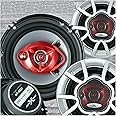 4X Soundxtreme ST-603 6-Inch 3-Way 350 Watts Maximum Power Coaxial Car Audio Speakers with PEI Dome Tweeter 4 Ohms Impedance, 89 dB Sensitivity, Frequency 65 Hz - 20kHz
