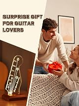 CoolGift Mart Light Up Guitar Pick Holder Acrylic Headstock with Wooden Base view 8
