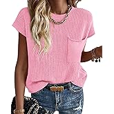 KIRUNDO Spring Summer Short Sleeve Sweater for Women 2026 Casual Sweater Vest Cotton Knit Pullover Tank Tops Fashion Clothing