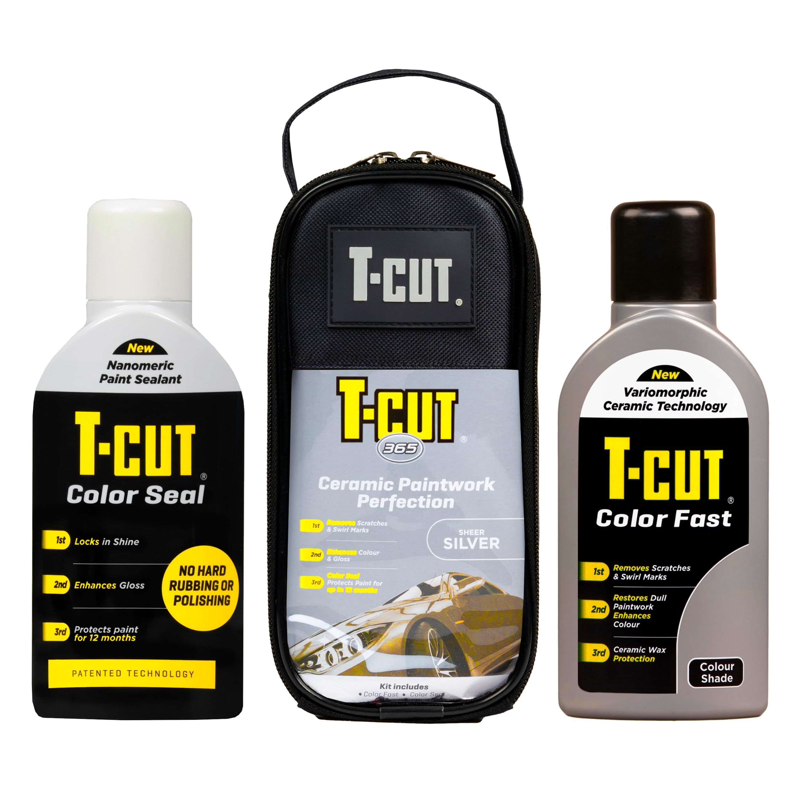 T-Cut 365 Paintwork Perfection Car Polish & Restorer Fast Seal Kit, Sheer Silver, 500ml